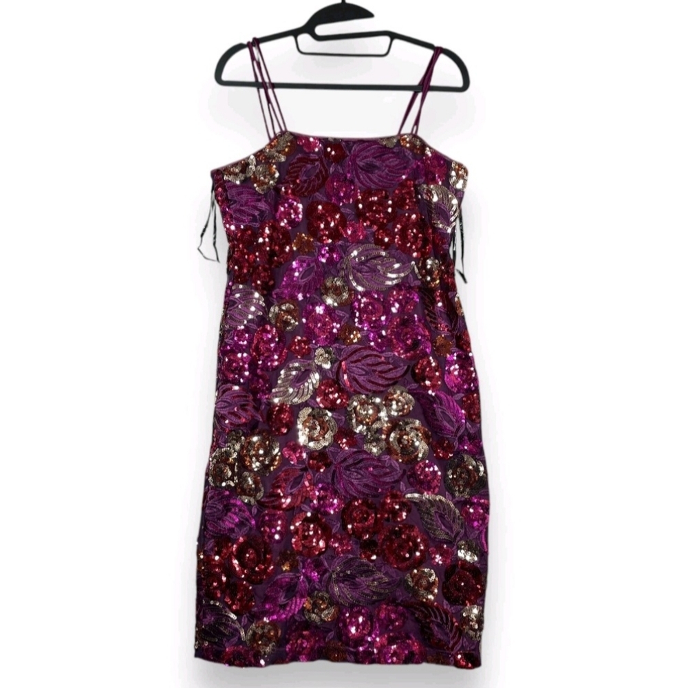Johnny Was Jade Sequined Mesh Mini Party Dress Boho Chic NWT Size Small